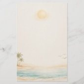 Serene Kuststrand Briefpapier (Voorkant)