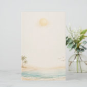 Serene Kuststrand Briefpapier (Staand voorkant)