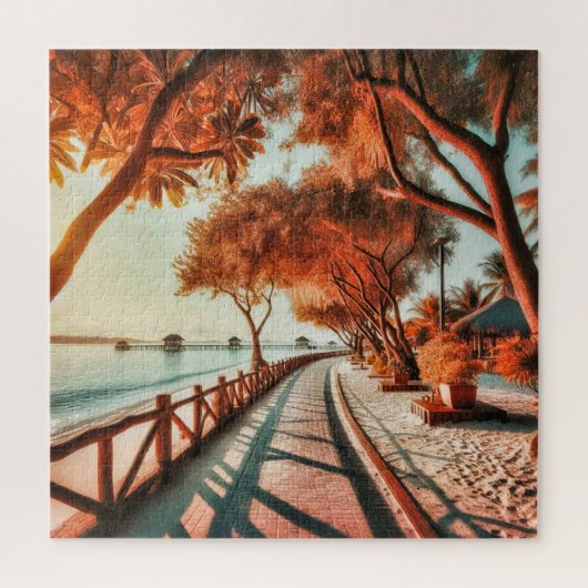 Serene kustzonsondergang legpuzzel (Verticaal)