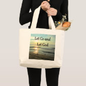 SERENE LAAT GAAN EN LAAT GOD OCEAN FOTO GROTE TOTE BAG (Voorkant (product))