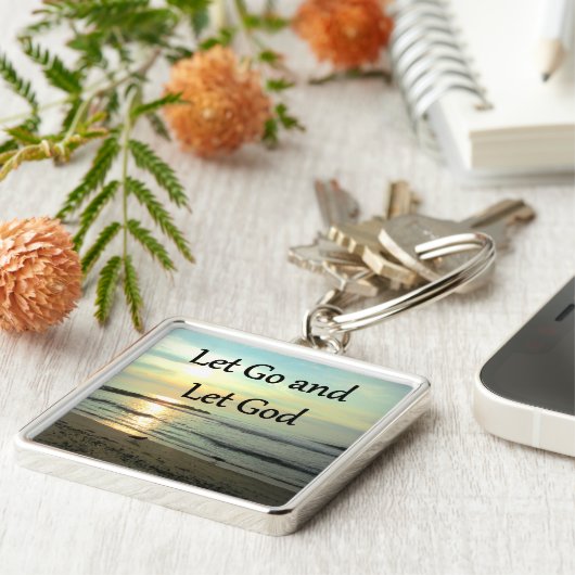 SERENE LAAT GAAN EN LAAT GOD OCEAN FOTO SLEUTELHANGER (Zijkant)