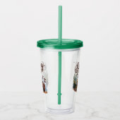 Serene Lake boot met ganzen en wilde bloemen Acryl Drinkbeker (Rechts)