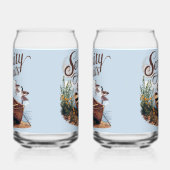 Serene Lake boot met ganzen en wilde bloemen Blikvorm Glas (Rechts)