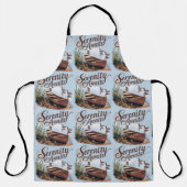 Serene Lake boot met ganzen en wilde bloemen Schort (Voorkant)