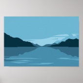 Serene Lake met Bergen Landschap - Minimalistisch Poster (Voorkant)
