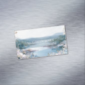 Serene Lake Pink Floral Gold Sparkle Magnetisch Visitekaartje (Voorbeeld)
