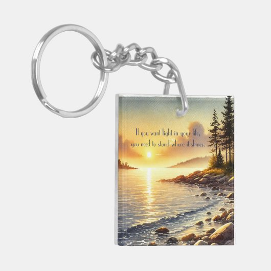 Serene Lake & Quote Sleutelhanger (Voorkant Links)
