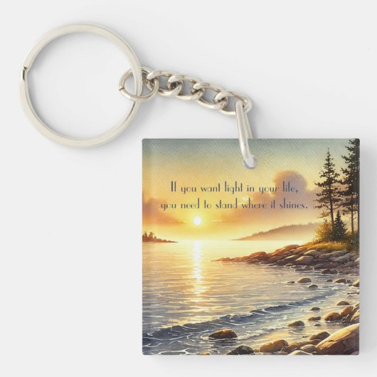 Serene Lake & Quote Sleutelhanger (Voorkant)