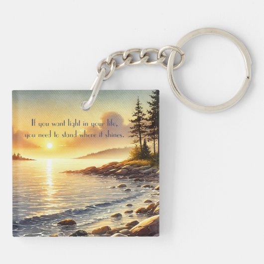 Serene Lake & Quote Sleutelhanger (Achterkant)