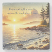 Serene Lake & Quote Stenen Onderzetter (Voorkant)