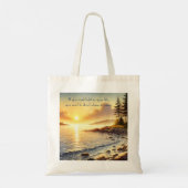 Serene Lake & Quote Tote Bag (Achterkant)