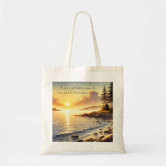 Serene Lake & Quote Tote Bag (Voorkant)