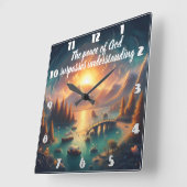 Serene Lake Reflections Vierkante Klok (Hoek)