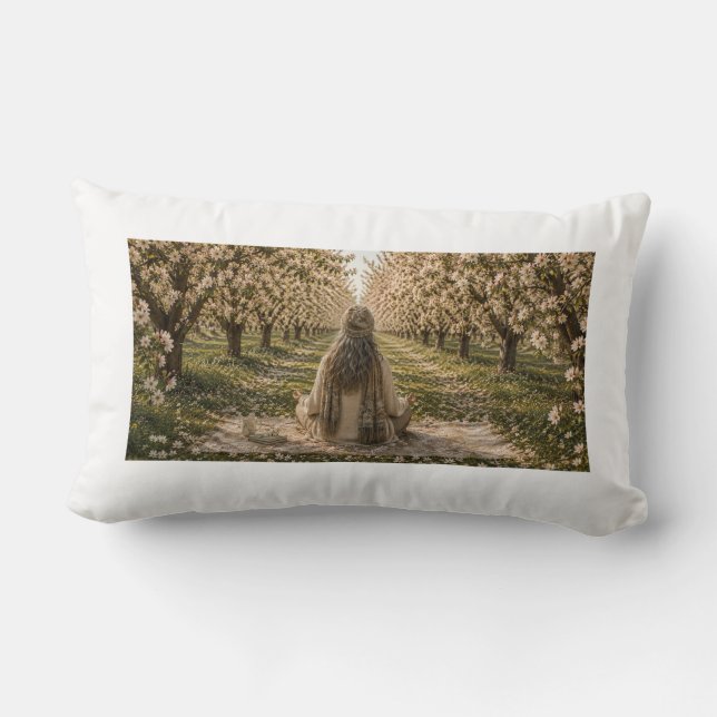 Serene Lakeside Botanical Nature Decorative Pillow Kussen (Achterkant)