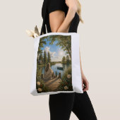 Serene Lakeside Botanical Nature Tote Bag (Dichtbij)