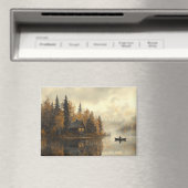 Serene Lakeside Cabin Koelkastmagneet Magneet (Insitu (Vaatwasser))