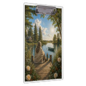 Serene Lakeside Notebook | Peaceful Nature & Cotta Klembord (Rechts)