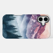 Serene Landscape Hoesje - Waterverf Mountains iPhone Hoesje (Achterkant horizontaal)