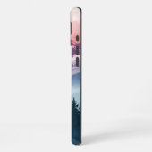 Serene Landscape Hoesje - Waterverf Mountains iPhone Hoesje (Linkerkant)