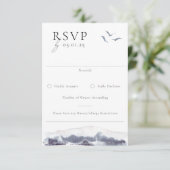 Serene Landscape Waterverf Wedding RSVP Kaartje (Staand voorkant)