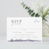 Serene Landscape Waterverf Wedding RSVP Kaartje (Staand voorkant)