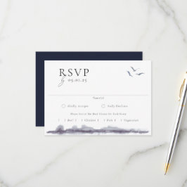 Serene Landscape Waterverf Wedding RSVP Kaartje