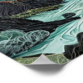 Serene Landschap Abstract Bos Berg Poster (Hoek)