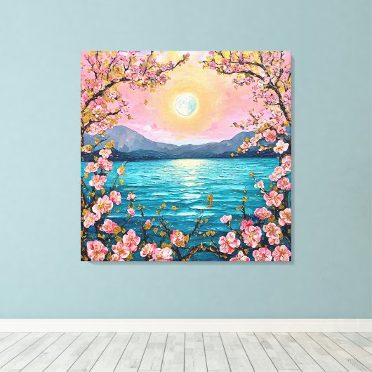 Serene landschap canvas afdruk (Insitu (Houten vloer))