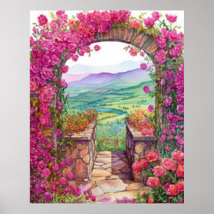 Serene Landschap in de klimatologische Roos Poster