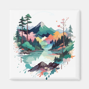 Serene Landschap Kalm Rustige Natuur Buitenshuis K Magneet