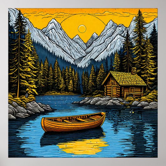 Serene landschap poster (Voorkant)