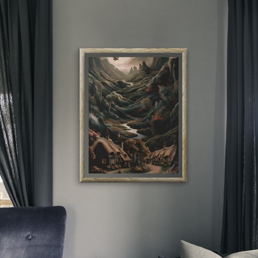 Serene Landschap: Vogelvlucht Poster