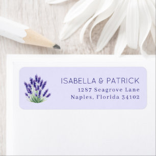 Serene Lavendel Bloem Illustratie Etiket