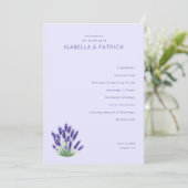 Serene Lavendel Bloemen Bruiloftsprogramma Programmakaart (Staand voorkant)
