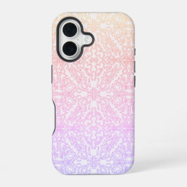 Serene Lavendel & Mint Mandala Geometrische Tegel iPhone 16 Hoesje
