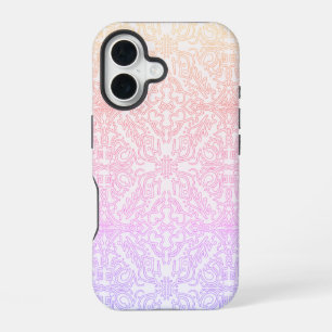 Serene Lavendel & Mint Mandala Geometrische Tegel  iPhone 16 Hoesje