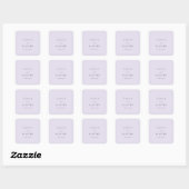 Serene Lavendel Typografisch Vierkante Sticker (Vel)