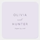 Serene Lavendel Typografisch Vierkante Sticker (Voorkant)