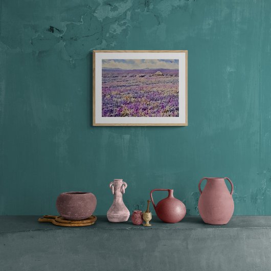 Serene Lavendelvelden: Een Waterverf Droom Foto Afdruk