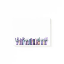 Serene Lavender Bibliotheek Aquarel Notities