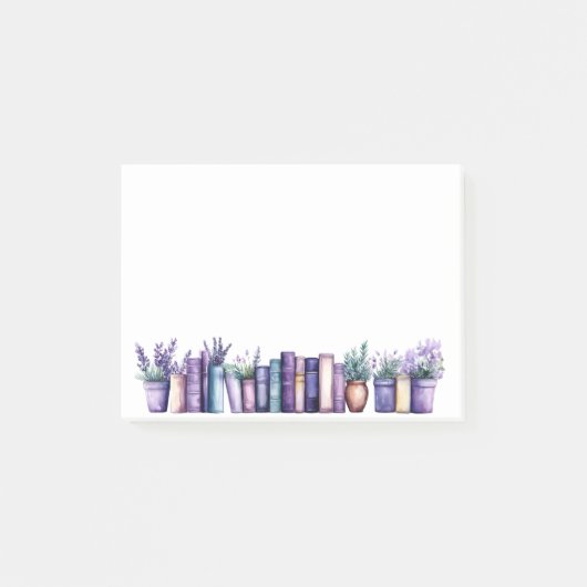 Serene Lavender Bibliotheek Aquarel Notities Post-it® Notes (Voorkant)