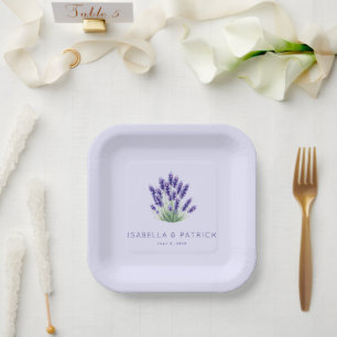 Serene Lavender Botanische Illustratie Papieren Bordje