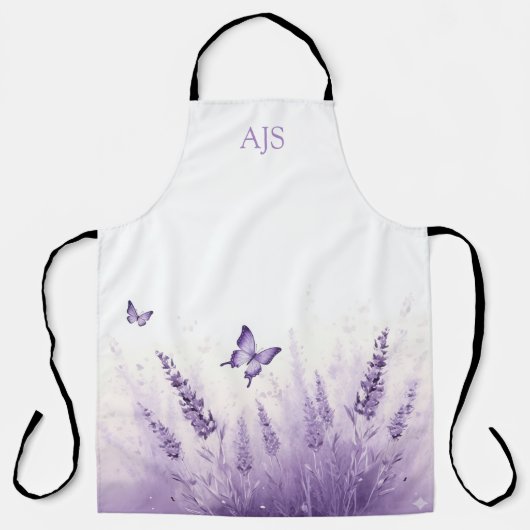 Serene Lavender Butterfly – Personalized Monogram Schort (Voorkant)