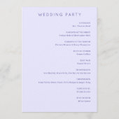 Serene Lavender Floral Wedding Program Programmakaart (Achterkant)