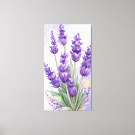 "Serene Lavender" - Minimalist Botanical Wall Art  Canvas Afdruk