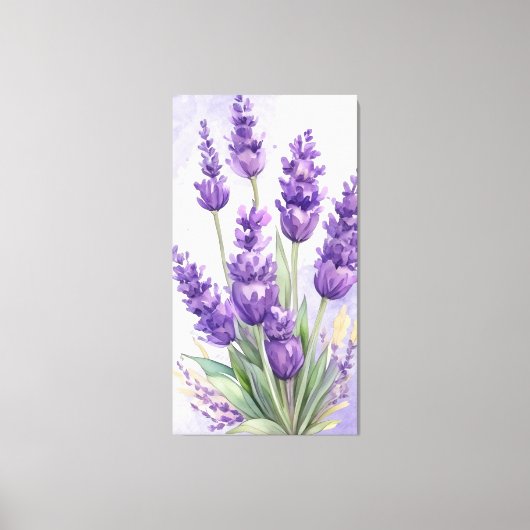 "Serene Lavender" - Minimalist Botanical Wall Art  Canvas Afdruk (Voorkant)