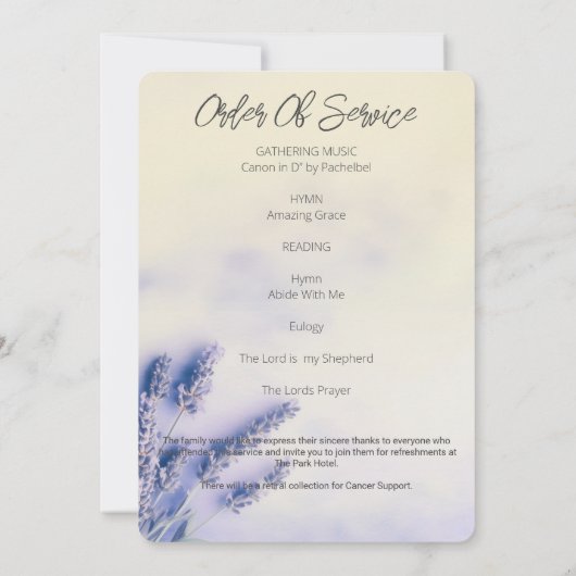 Serene Lavender Viering van het Leven Fotokaart Kaart (Achterkant)