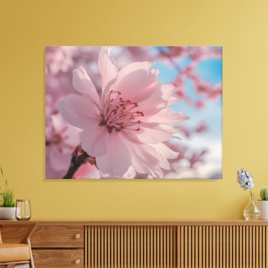 Serene Lente Bloem Kunst Canvasprint Canvas Afdruk (Insitu (Woonkamer))