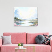 Serene lente rivier landschap - Gerestaureerd 8K o Canvas Afdruk (Insitu (Woonkamer))
