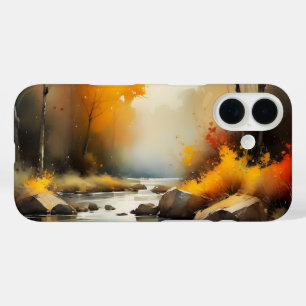 Serene levendige Autumn River landschap schilderij iPhone 16 Hoesje